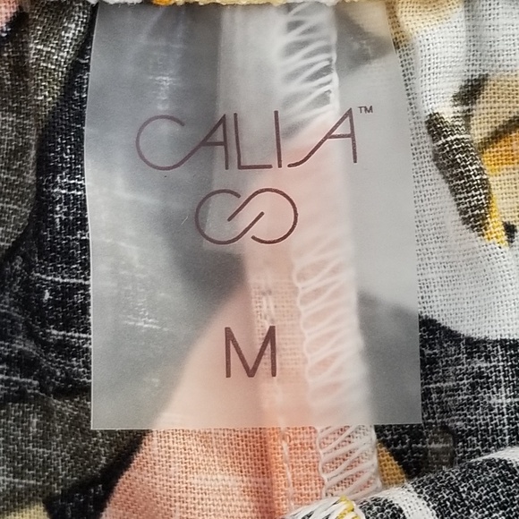 Calia Multicolored Palm High Rise Inverted Pleat Pull On Shorts Size Medium NWOT - Picture 9 of 10